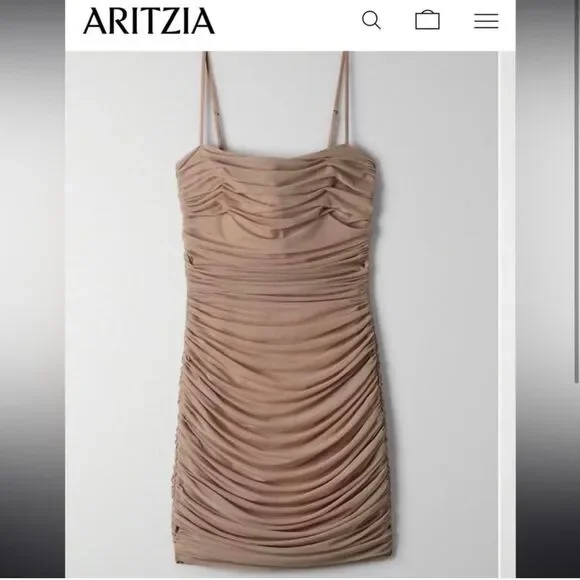 Aritzia Women's Tan and Brown Dress - Picture 3 of 5